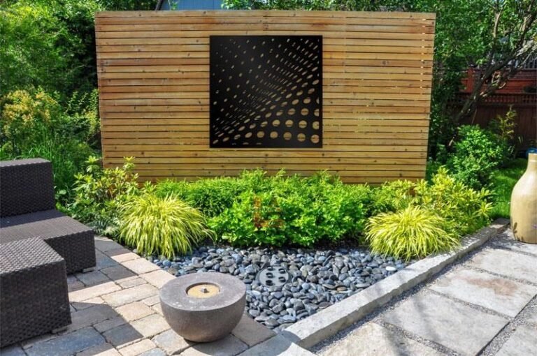 brise vue moderne dans un jardin style