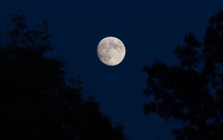 ciel nocturne avec la lune brillante