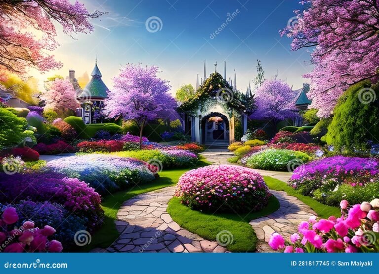 fleurs colorees dans un jardin enchanteur