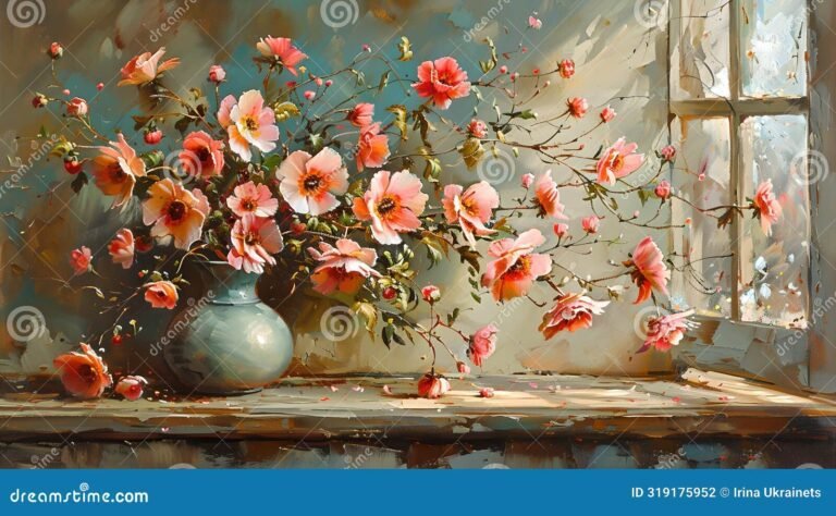 fleurs colorees dans un vase elegant