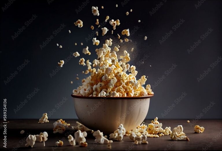 grains de mais a eclater sur une table