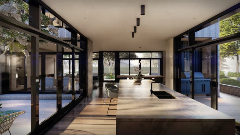 maison avec une cour en construction