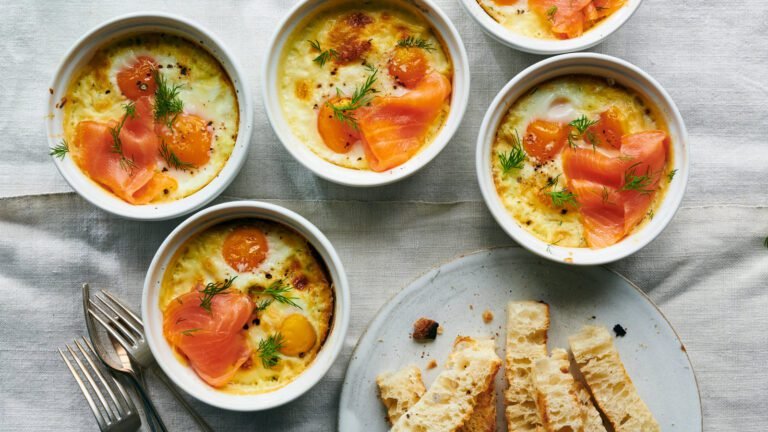 oeufs cocotte au saumon dans un ramequin