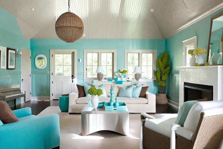 palette de couleurs apaisantes dans un salon