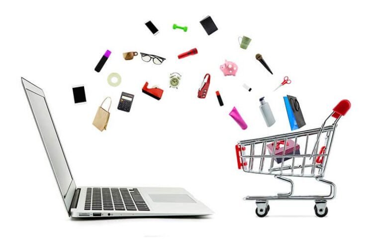 panier dachats rempli sur site web