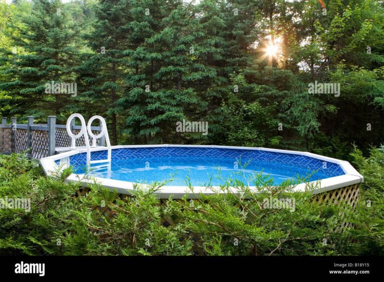 Comment entretenir efficacement une piscine hors sol toute l'année 13 piscine hors sol entouree de verdure