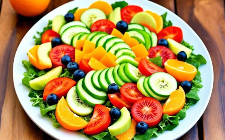 salade coloree avec legumes frais et fruits