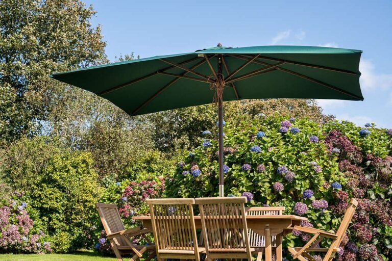 Comment créer de l'ombre sur une terrasse orientée plein sud 12 terrasse avec parasol et plantes vertes
