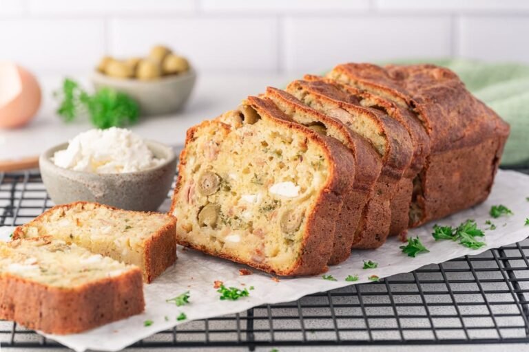 tranches de cake sale moelleux et leger