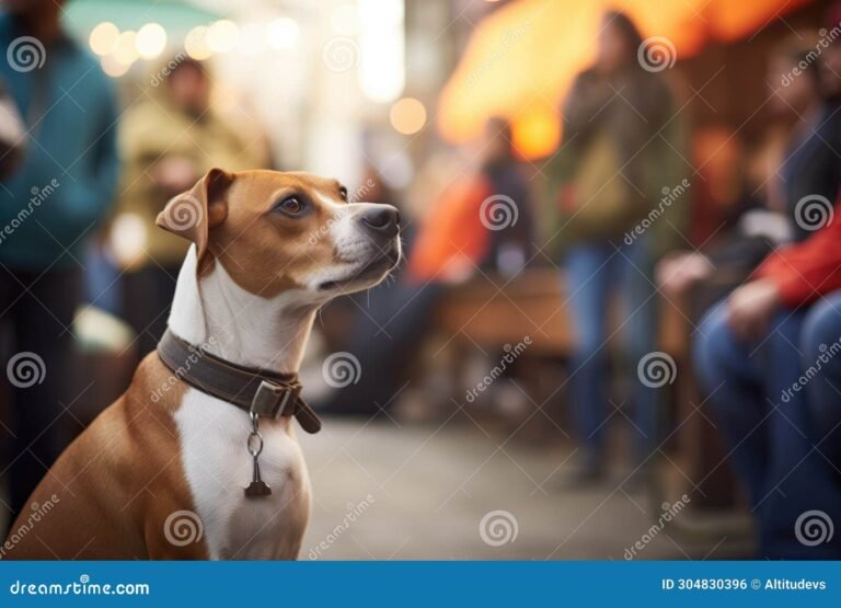 un chien ecoutant son maitre attentivement