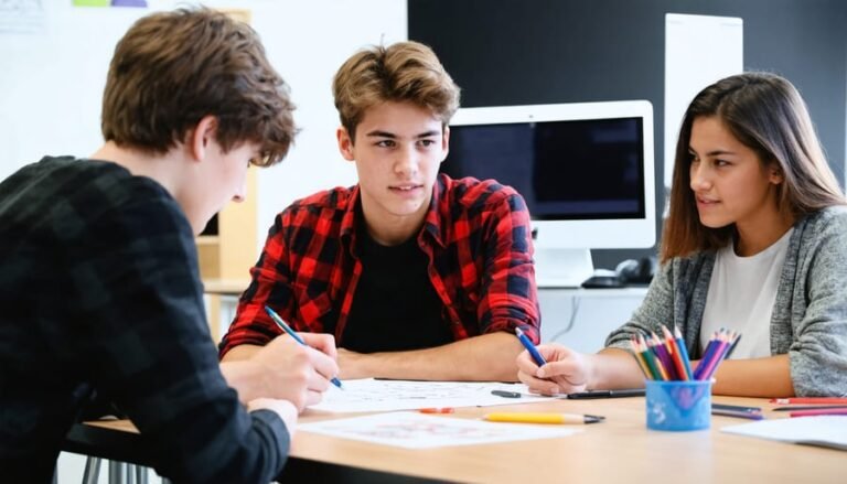 un groupe de stagiaires en action collaborative